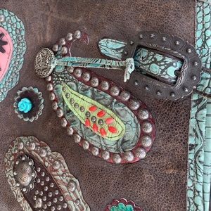 Double saddlery leather purse